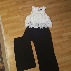 Jumpsuit black white, sz 4